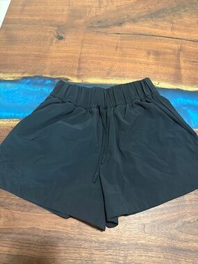 all in motion Black Elastic-Waist Athletic Shorts